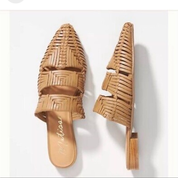 Matisse TUSCAN MULE braided straps pointed toe Beige NWT - Picture 2 of 9